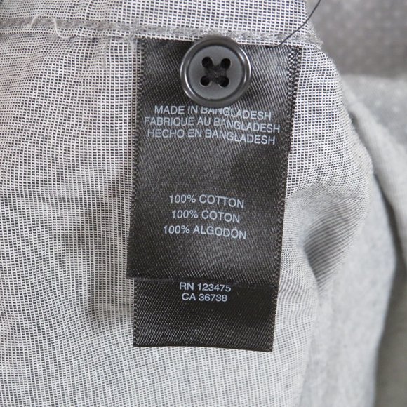 Kenneth Cole* Men's‎ Short Sleeve Button Down Shirt Size Small Gray - Picture 3 of 8